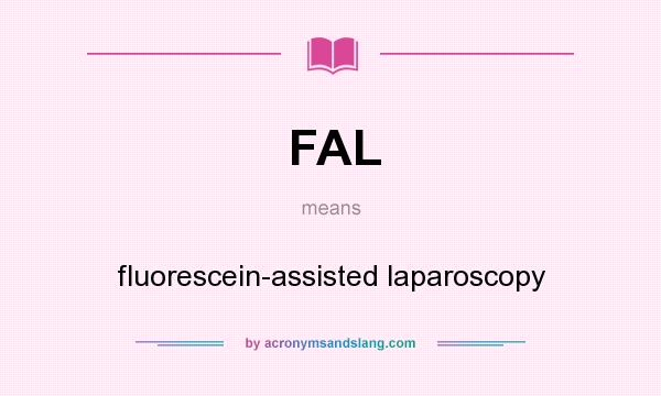 What does FAL mean? It stands for fluorescein-assisted laparoscopy