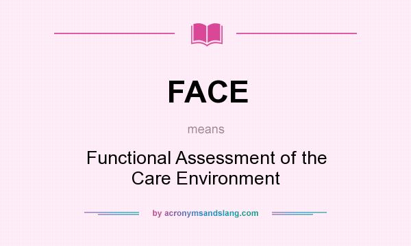 What does FACE mean? It stands for Functional Assessment of the Care Environment