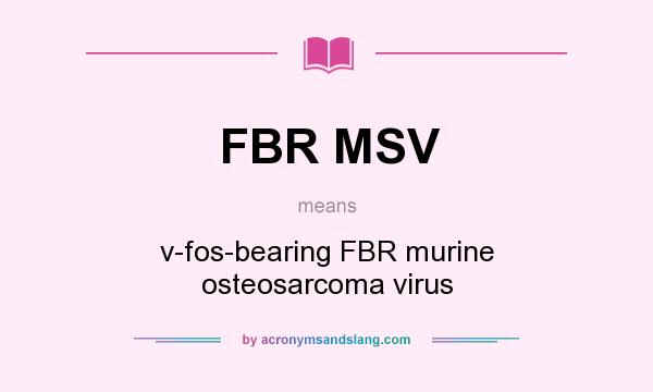 What does FBR MSV mean? It stands for v-fos-bearing FBR murine osteosarcoma virus