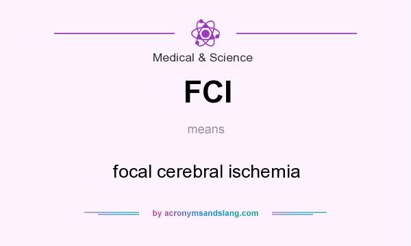 What does FCI mean? It stands for focal cerebral ischemia