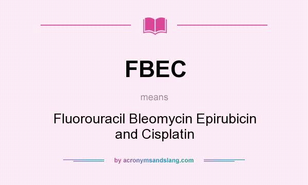 What does FBEC mean? It stands for Fluorouracil Bleomycin Epirubicin and Cisplatin