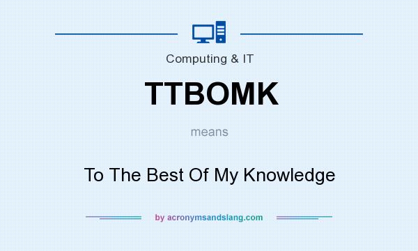 What does TTBOMK mean? It stands for To The Best Of My Knowledge