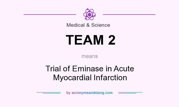 What does TEAM 2 mean? It stands for Trial of Eminase in Acute Myocardial Infarction