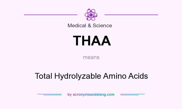 What does THAA mean? It stands for Total Hydrolyzable Amino Acids