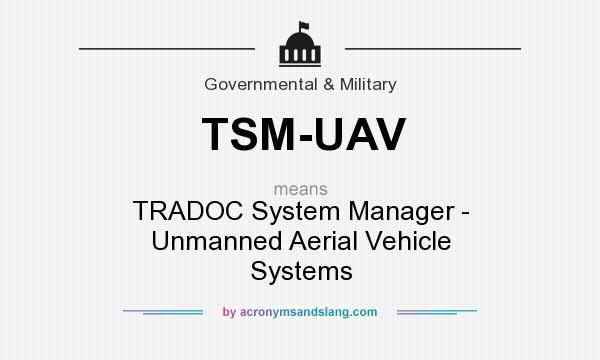 What does TSM-UAV mean? It stands for TRADOC System Manager - Unmanned Aerial Vehicle Systems