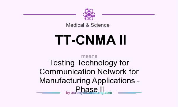 What does TT-CNMA II mean? It stands for Testing Technology for Communication Network for Manufacturing Applications - Phase II