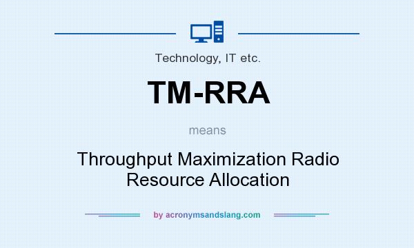 What does TM-RRA mean? It stands for Throughput Maximization Radio Resource Allocation