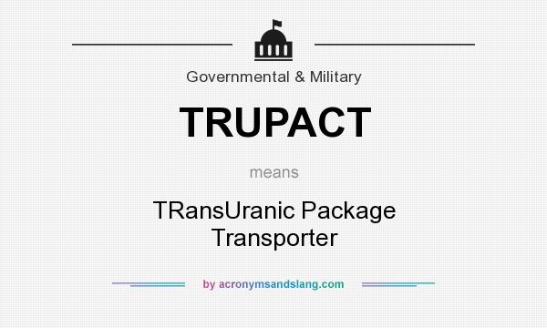 What does TRUPACT mean? It stands for TRansUranic Package Transporter