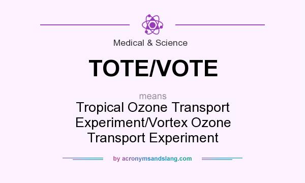 What does TOTE/VOTE mean? It stands for Tropical Ozone Transport Experiment/Vortex Ozone Transport Experiment
