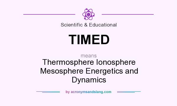 What does TIMED mean? It stands for Thermosphere Ionosphere Mesosphere Energetics and Dynamics