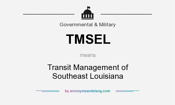 What does TMSEL mean? It stands for Transit Management of Southeast Louisiana