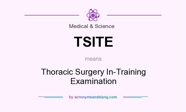 What does TSITE mean? It stands for Thoracic Surgery In-Training Examination