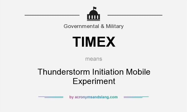 What does TIMEX mean? It stands for Thunderstorm Initiation Mobile Experiment