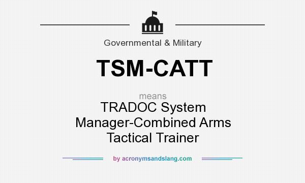 What does TSM-CATT mean? It stands for TRADOC System Manager-Combined Arms Tactical Trainer
