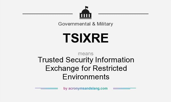 What does TSIXRE mean? It stands for Trusted Security Information Exchange for Restricted Environments