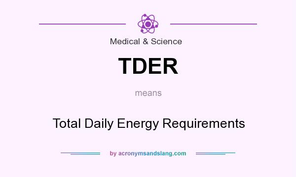 What does TDER mean? It stands for Total Daily Energy Requirements