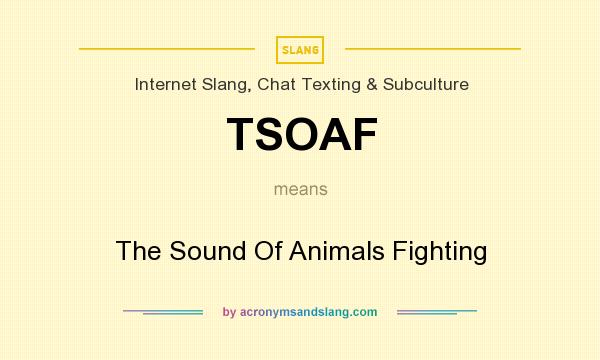 What does TSOAF mean? It stands for The Sound Of Animals Fighting