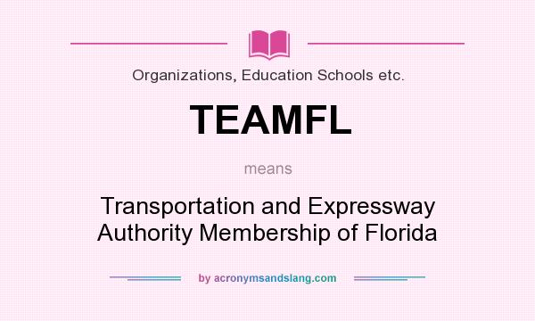 What does TEAMFL mean? It stands for Transportation and Expressway Authority Membership of Florida