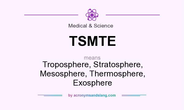 What does TSMTE mean? It stands for Troposphere, Stratosphere, Mesosphere, Thermosphere, Exosphere