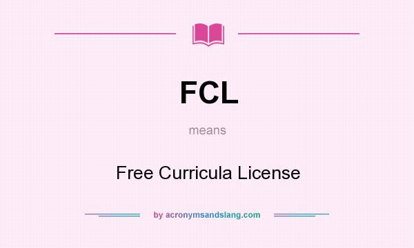 What does FCL mean? It stands for Free Curricula License