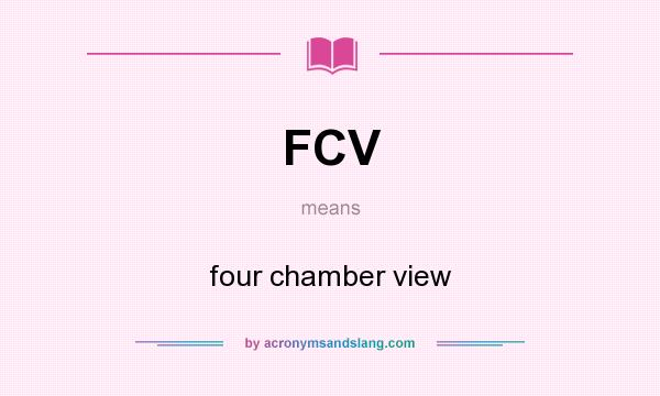What does FCV mean? It stands for four chamber view