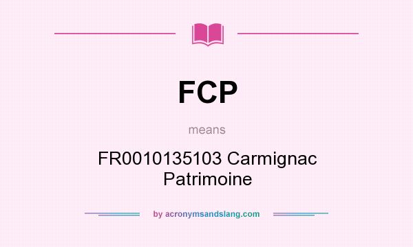 What does FCP mean? It stands for FR0010135103 Carmignac Patrimoine