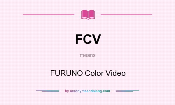 What does FCV mean? It stands for FURUNO Color Video