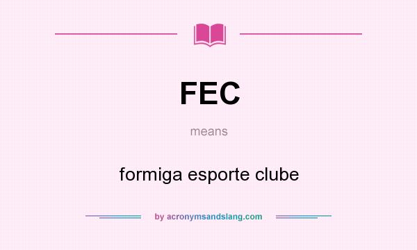 What does FEC mean? It stands for formiga esporte clube