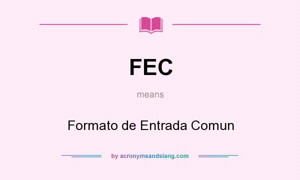What does FEC mean? It stands for Formato de Entrada Comun
