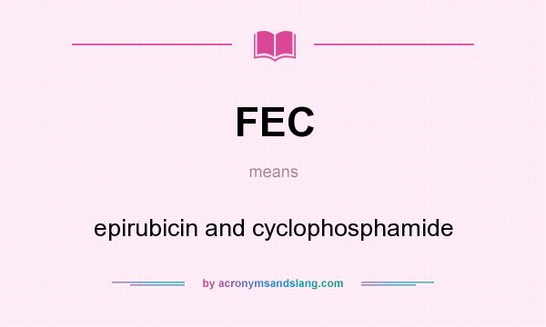What does FEC mean? It stands for epirubicin and cyclophosphamide