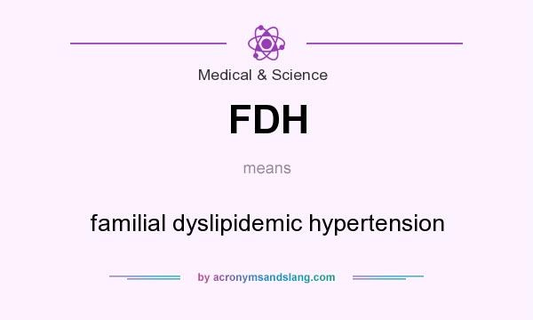 What does FDH mean? It stands for familial dyslipidemic hypertension