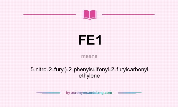 What does FE1 mean? It stands for 5-nitro-2-furyl)-2-phenylsulfonyl-2-furylcarbonyl ethylene