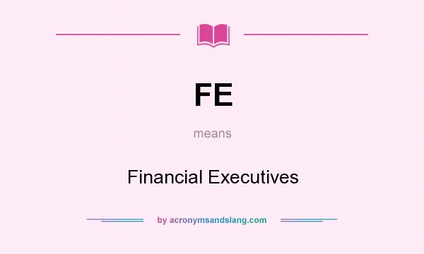What does FE mean? It stands for Financial Executives