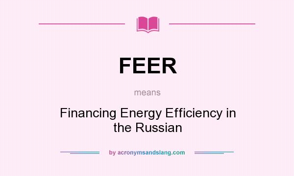 What does FEER mean? It stands for Financing Energy Efficiency in the Russian