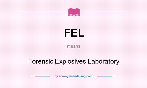 What does FEL mean? It stands for Forensic Explosives Laboratory