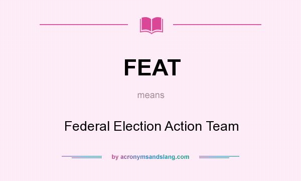 What does FEAT mean? It stands for Federal Election Action Team