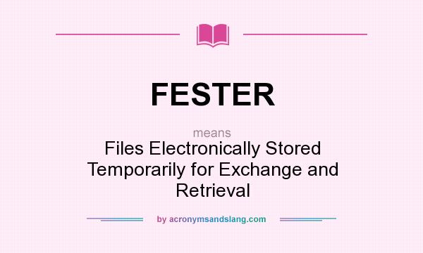 What does FESTER mean? It stands for Files Electronically Stored Temporarily for Exchange and Retrieval