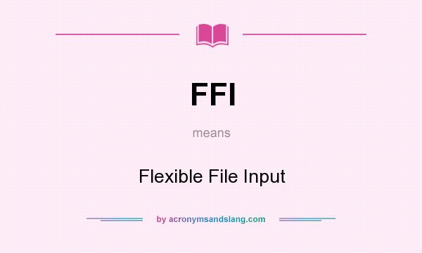 What does FFI mean? It stands for Flexible File Input