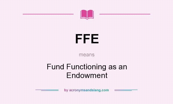 What does FFE mean? It stands for Fund Functioning as an Endowment