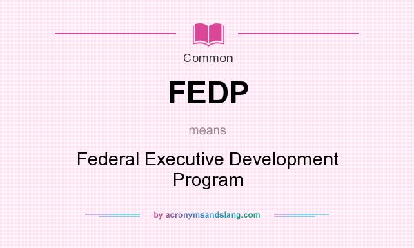 What does FEDP mean? It stands for Federal Executive Development Program