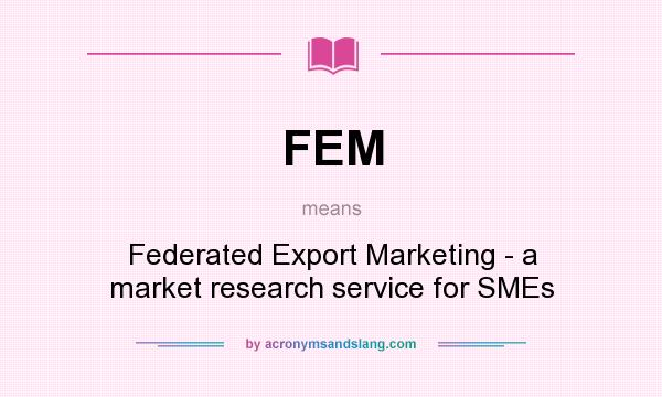 What does FEM mean? It stands for Federated Export Marketing - a market research service for SMEs