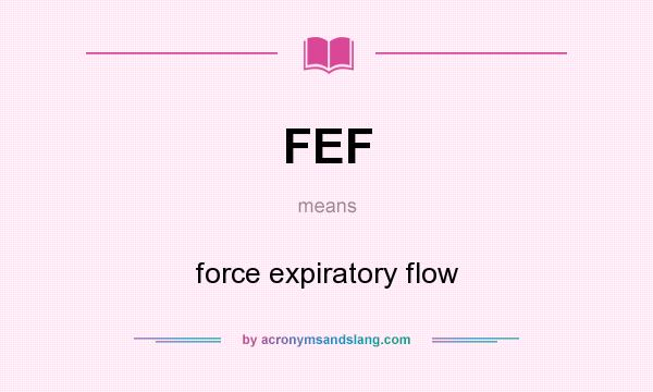 What does FEF mean? It stands for force expiratory flow