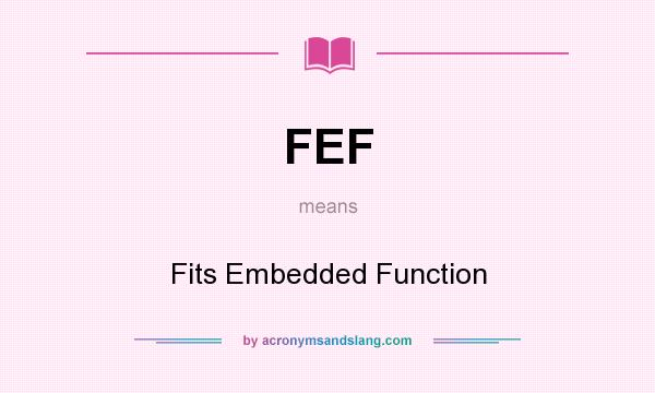 What does FEF mean? It stands for Fits Embedded Function