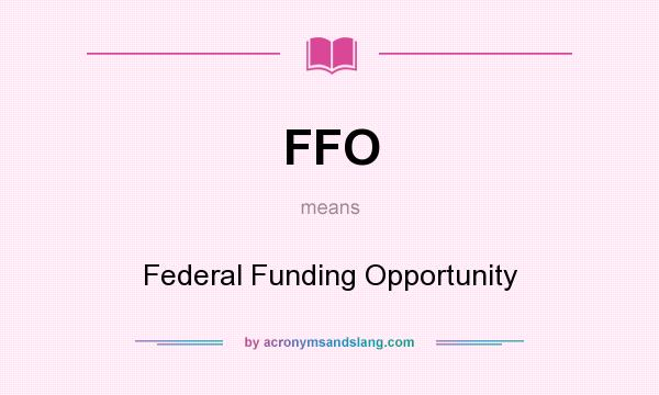 What does FFO mean? It stands for Federal Funding Opportunity