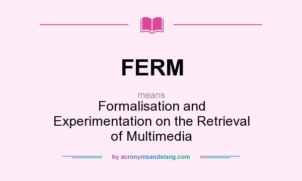 What does FERM mean? It stands for Formalisation and Experimentation on the Retrieval of Multimedia