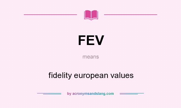 What does FEV mean? It stands for fidelity european values