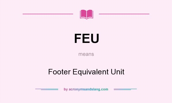 What does FEU mean? It stands for Footer Equivalent Unit