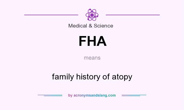 What does FHA mean? It stands for family history of atopy