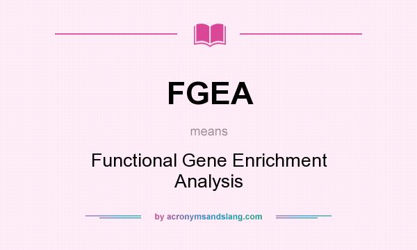 What does FGEA mean? It stands for Functional Gene Enrichment Analysis