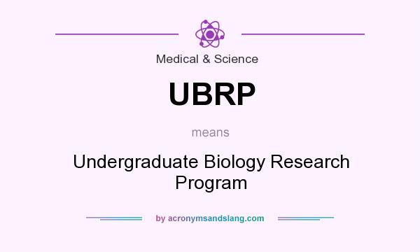 What does UBRP mean? It stands for Undergraduate Biology Research Program